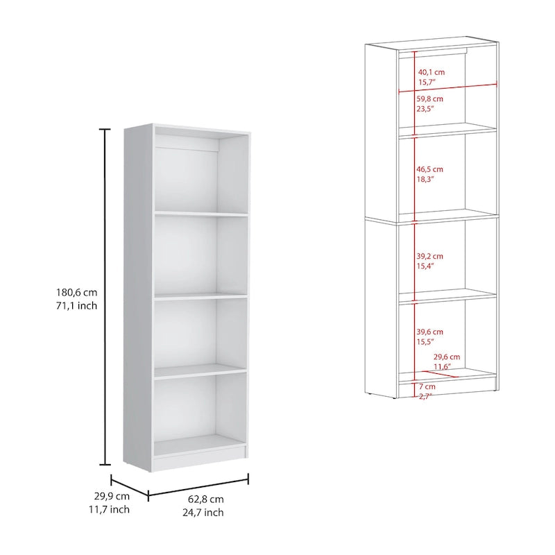 Ensemble de 3 bibliothèques en bois stratifié blanc/multicolore/noir pour 1 à 2 utilisateurs