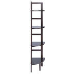 Étagère d'angle marron, 4 tablettes, 1 personne