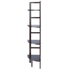Étagère d'angle marron, 4 tablettes, 1 personne