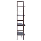 Étagère d'angle marron, 4 tablettes, 1 personne