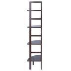 Étagère d'angle marron, 4 tablettes, 1 personne