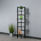 Étagère d'angle marron, 4 tablettes, 1 personne
