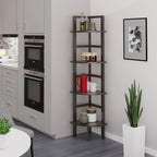 Étagère d'angle marron, 4 tablettes, 1 personne