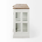 Bordure blanche et noire, buffet à 4 tiroirs en verre, bois massif, 1 pièce