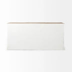 Bordure blanche et noire, buffet à 4 tiroirs en verre, bois massif, 1 pièce