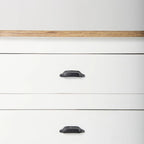 Bordure blanche et noire, buffet à 4 tiroirs en verre, bois massif, 1 pièce