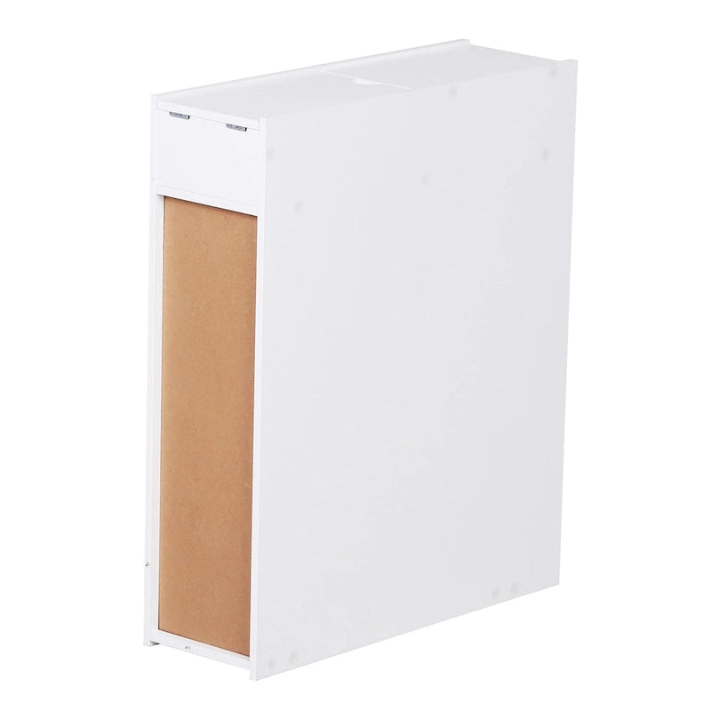 Meuble bas de salle de bain coulissant blanc avec tiroirs, pour 1 personne