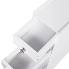 Meuble bas de salle de bain coulissant blanc avec tiroirs, pour 1 personne