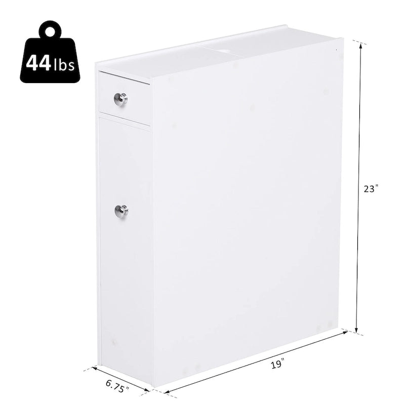 Meuble bas de salle de bain coulissant blanc avec tiroirs, pour 1 personne