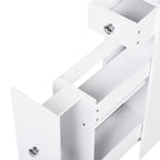 Meuble bas de salle de bain coulissant blanc avec tiroirs, pour 1 personne
