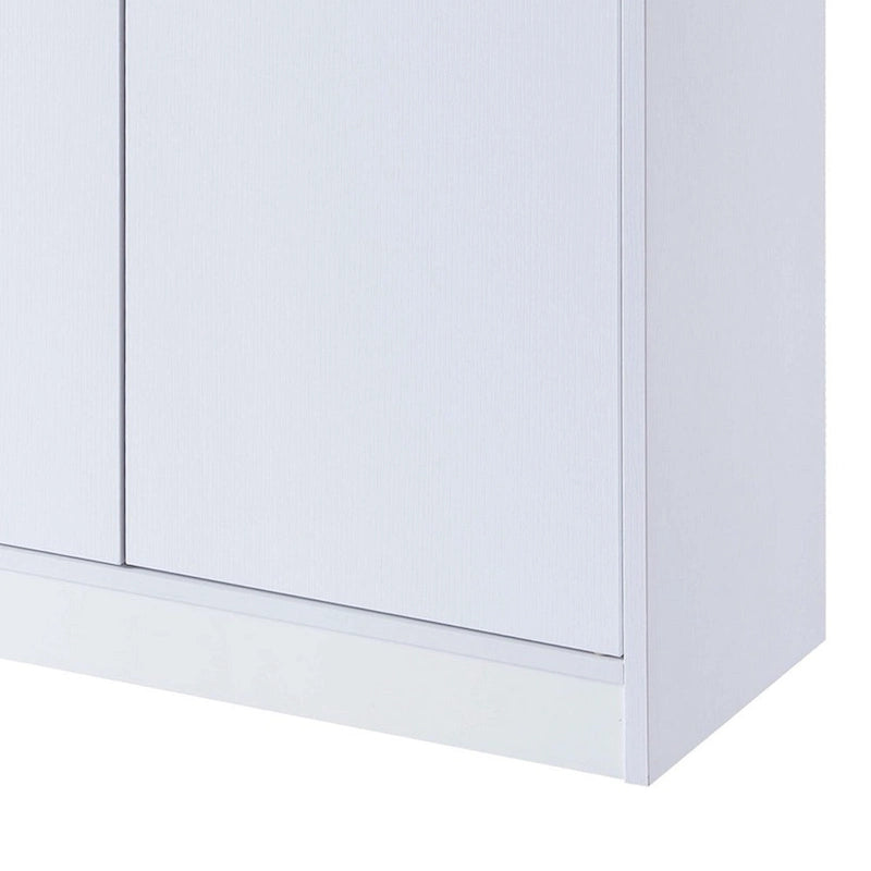 Meuble à chaussures 2 portes, dessus en bois blanc – Peut contenir jusqu'à 15 paires