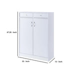 Meuble à chaussures 2 portes, dessus en bois blanc – Peut contenir jusqu'à 15 paires