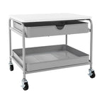 Chariot de rangement et d'imprimante sous bureau, blanc, utilisateur unique