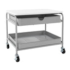 Seville Classics Under the Desk Storage/Printer Cart, Silver/White