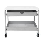 Chariot de rangement et d'imprimante sous bureau, blanc, utilisateur unique