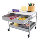 Chariot de rangement et d'imprimante sous bureau, blanc, utilisateur unique