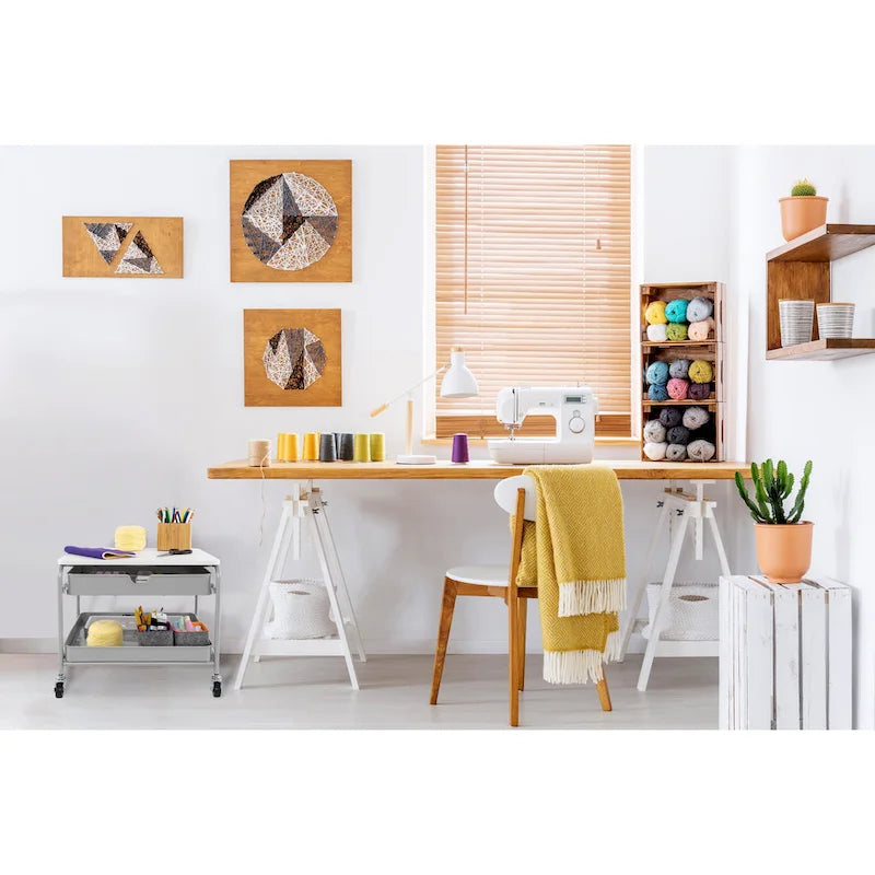 Chariot de rangement et d'imprimante sous bureau, blanc, utilisateur unique