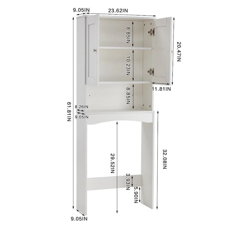 Meuble de rangement WC blanc – Montage 1 personne