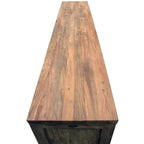 Meuble de rangement en teck recyclé brun finition naturelle, 3 portes (simple)
