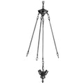 Suspension grappe inversée en étain à 3 lumières, 3 tiges, luminaire unique
