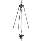 Suspension grappe inversée en étain à 3 lumières, 3 tiges, luminaire unique