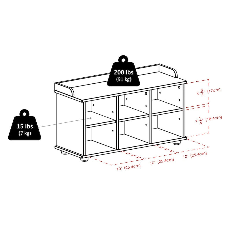Banc de rangement expresso et noir avec coussin – 1 personne
