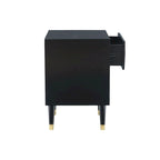 Table de chevet noire géométrique à 2 tiroirs pour 1