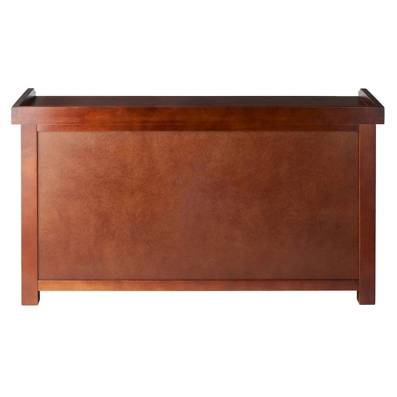 Banc de rangement noyer et noir avec 3 paniers pliables, 1 place