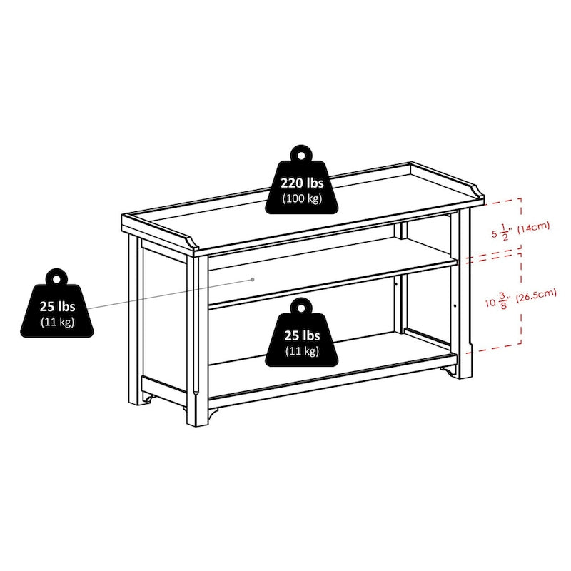 Banc de rangement noyer et noir avec 3 paniers pliables, 1 place