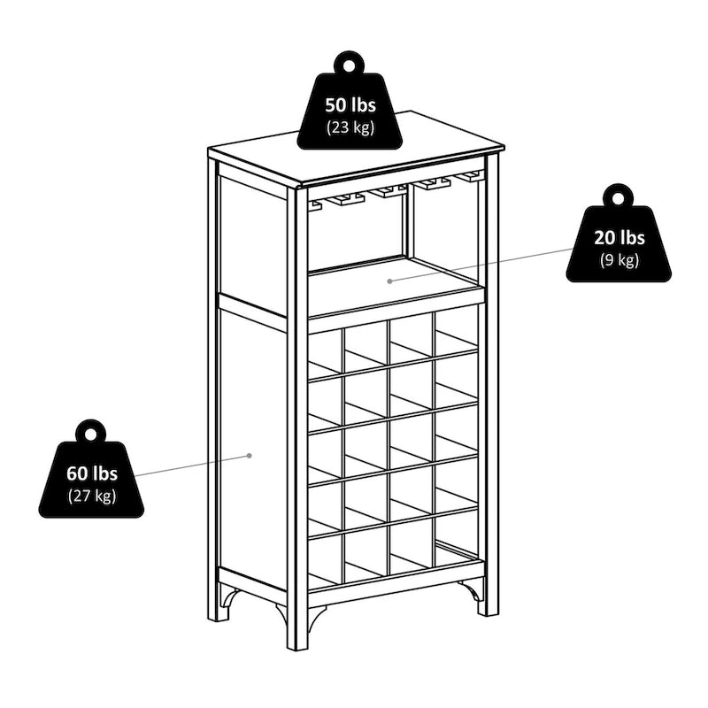 Cave à vin en bois expresso – Autonome, 20 bouteilles