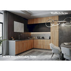 Ensemble d'armoires de cuisine de 2,74 m – Beige / Blanc / Noir / Argent, assemblage à 2 personnes, style moderne