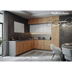 Ensemble d'armoires de cuisine de 2,74 m – Beige / Blanc / Noir / Argent, assemblage à 2 personnes, style moderne