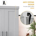 Meuble de cuisine gris autoportant avec 2 portes, tiroir et étagères réglables, assemblage par 1 personne