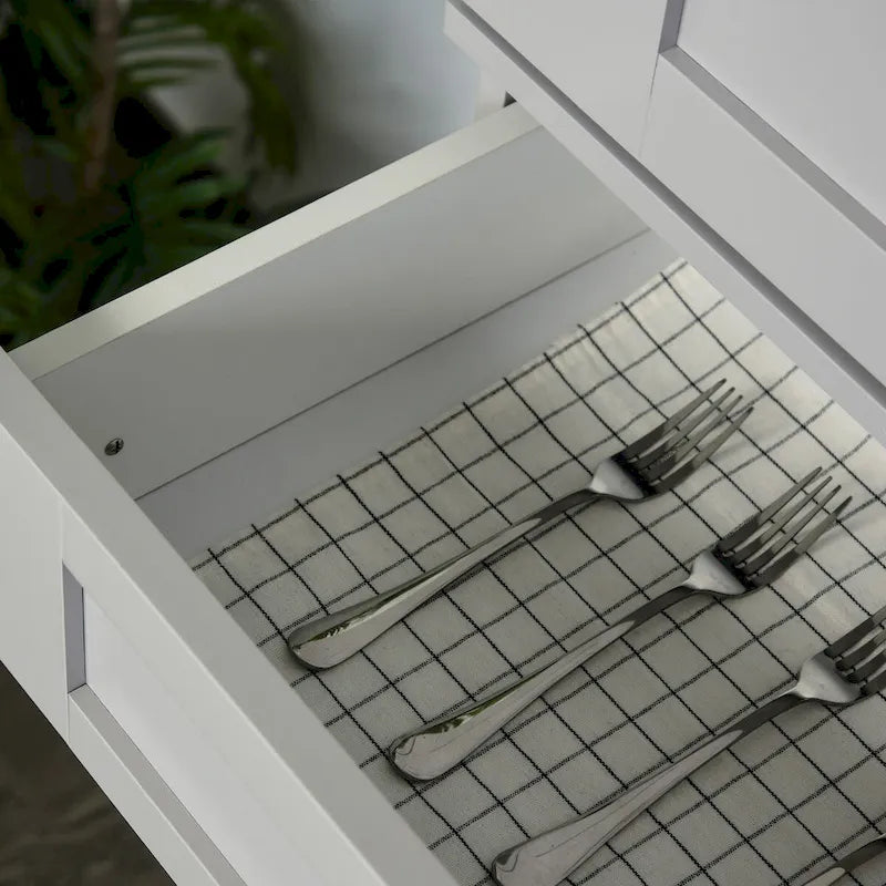 Meuble de cuisine gris autoportant avec 2 portes, tiroir et étagères réglables, assemblage par 1 personne
