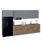 Ensemble d'armoires de cuisine modernes noir / blanc / argent / beige – 4 m de large, Pour 1 cuisine