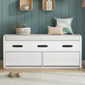 Banc de rangement rustique avec tiroirs en bois naturel blanc/marine/espresso – 1 à 2 places