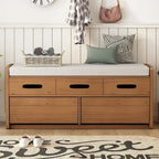 Banc de rangement rustique avec tiroirs en bois naturel blanc/marine/espresso – 1 à 2 places