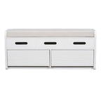 Banc de rangement rustique avec tiroirs en bois naturel blanc/marine/espresso – 1 à 2 places