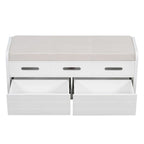 Banc de rangement rustique avec tiroirs en bois naturel blanc/marine/espresso – 1 à 2 places