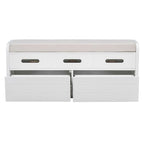 Banc de rangement rustique avec tiroirs en bois naturel blanc/marine/espresso – 1 à 2 places