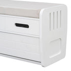 Banc de rangement rustique avec tiroirs en bois naturel blanc/marine/espresso – 1 à 2 places