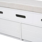 Banc de rangement rustique avec tiroirs en bois naturel blanc/marine/espresso – 1 à 2 places