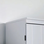 Meuble de cuisine autoportant gris/blanc, 4 portes, 6 étagères, simple