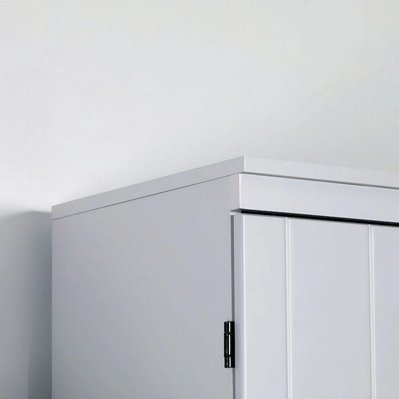 Meuble de cuisine autoportant gris/blanc, 4 portes, 6 étagères, simple
