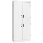 Meuble de cuisine autoportant gris/blanc, 4 portes, 6 étagères, simple