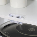 Meuble de cuisine autoportant gris/blanc, 4 portes, 6 étagères, simple