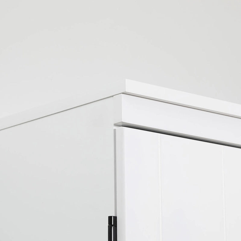 Meuble de cuisine autoportant gris/blanc, 4 portes, 6 étagères, simple