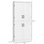 Meuble de cuisine autoportant gris/blanc, 4 portes, 6 étagères, simple