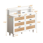 Meuble de rangement 6 tiroirs en rotin 43,31 L