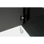 Armoire de rangement à 2 portes Argent/Gris – Garniture miroir, Motif diamant